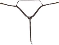 QHP Jachtcollier voor paard met lange brug, donkerbruin, Full