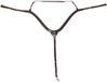 QHP Jachtcollier voor paard met lange brug, donkerbruin, Full