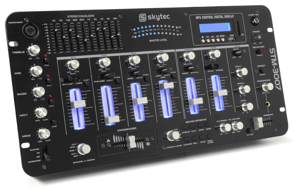 Skytec STM-3007 DJ Mixer - Zwart