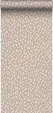 ESTAhome behang stippen oudroze en wit - 53 cm x 10.05 m - 139255