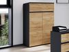 Commode LISSAO 2 portes 1 tiroir chêne navarra/graphite