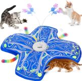Jouet interactif pour chat - rechargeable - avec papillon rotatif et queue en peluche - activé par le toucher