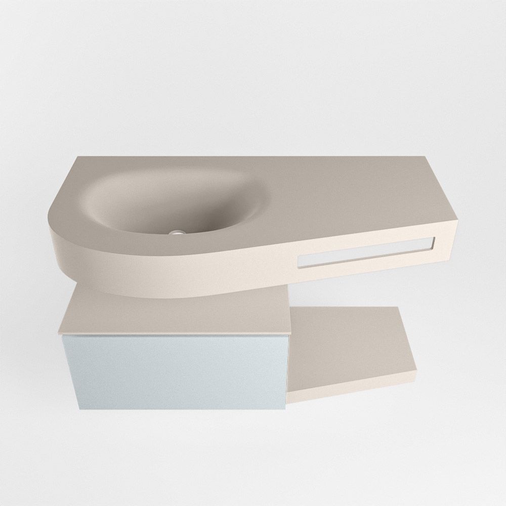 Mondiaz Riva Dulcet badkamermeubel links 100 cm linen en clay