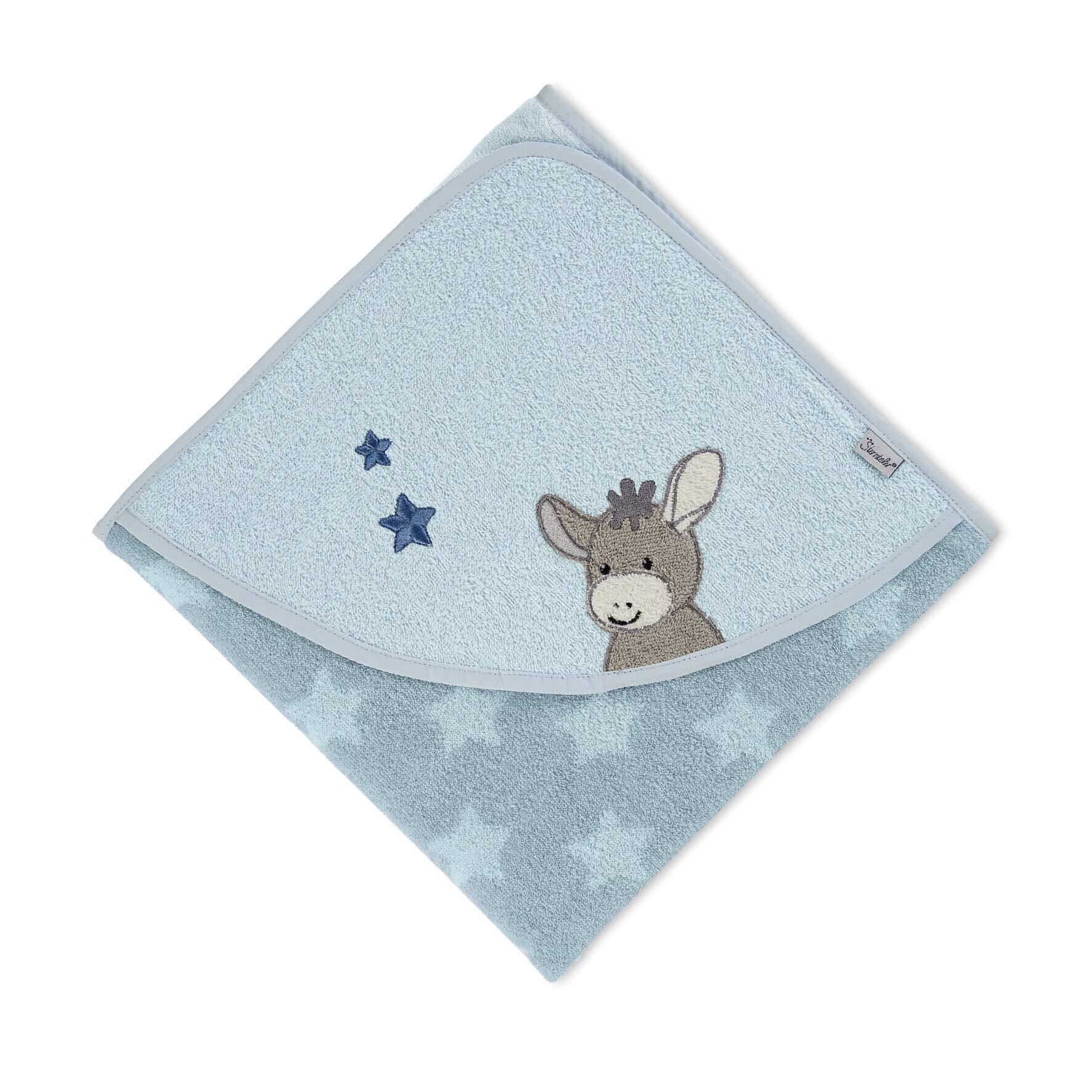 Sterntaler Badhanddoek Emmi medium blauw 100 x 100 cm