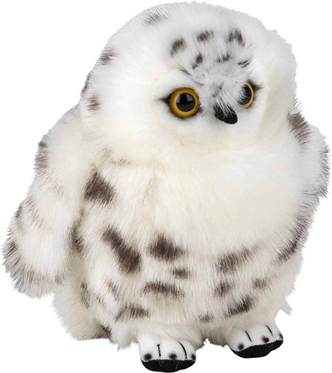 Nature Planet Pluche sneeuwuil vogel knuffel van 18 cm - Dieren speelgoed knuffels cadeau - Uilen Knuffeldieren