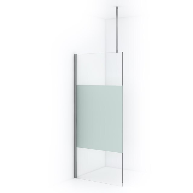 Maxaro Inloopdouche Diamond 90cm 8mm Helder Veiligheidsglas met Matte Strook Chroom