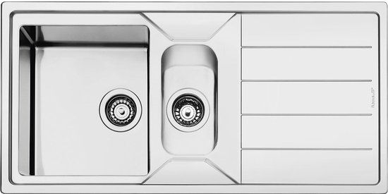 Smeg Spoelbak LDR102-2 RVS Rechthoekig 50 cm 100 cm