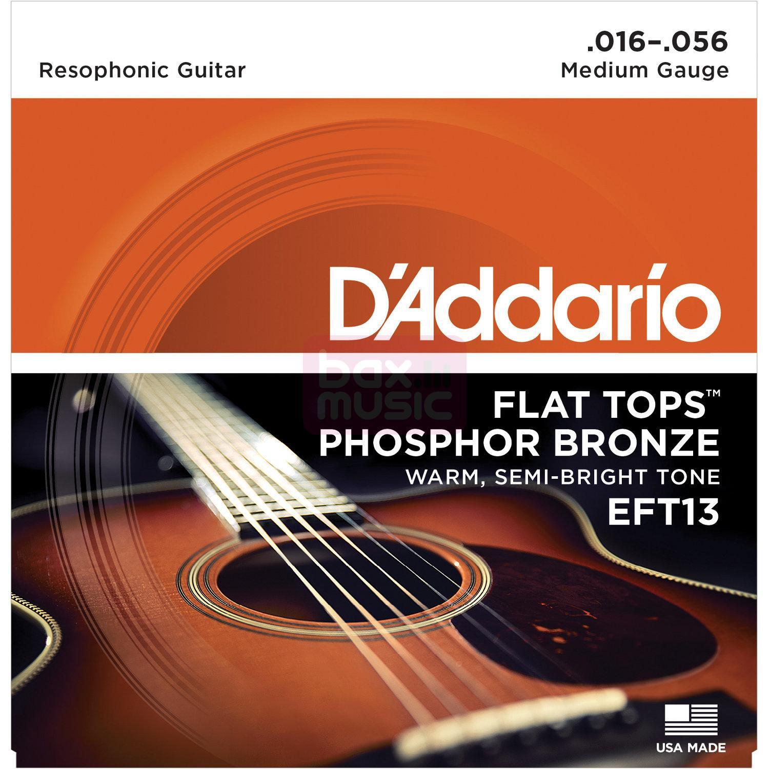 D'ADDARIO Daddario EFT13 Flat Tops snarenset voor resonator gitaar