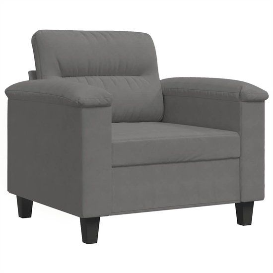vidaXL Fauteuil 60 cm microvezelstof donkergrijs