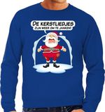 Bellatio Decorations Shoppartners Bv Foute Kersttrui / sweater - de kerstliedjes zijn weer om te janken - Haat aan kerstmuziek / kerstliedjes - blauw - heren - kerstkleding / kerst outfit L