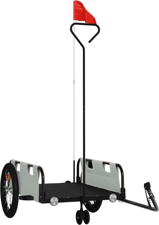 vidaXL Fietstrailer Oxford Stof en IJzer Grijs