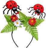 Finidi Lieveheersbeestje haarband tiara Rood/Groen Textiel Meisjes