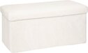 Merkloos Poef + Opbergbox Augustin - Wit Teddy - 76 x 38 x 38 cm