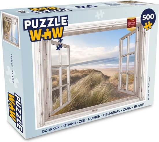 MuchoWow Puzzel Doorkijk - Zee - Strand - Legpuzzel - Puzzel 500 stukjes