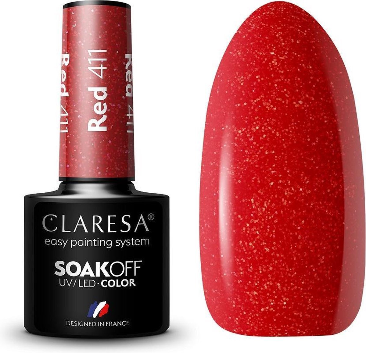 Claresa Soak Off UV/LED Rode Hybride Vernis 411 5g