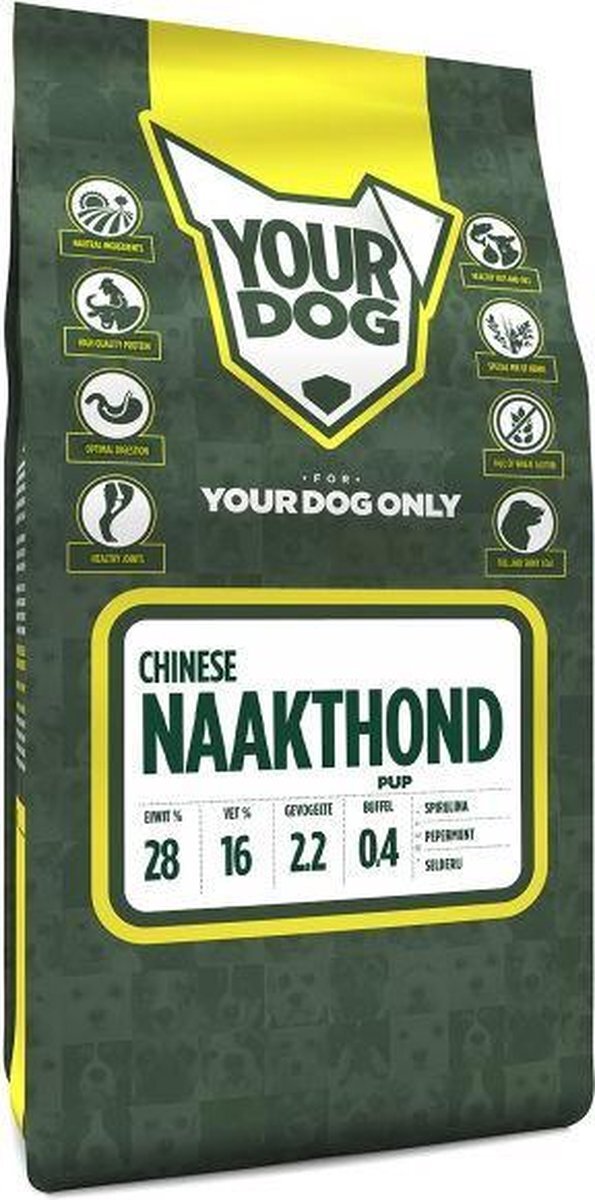 Yourdog Pup 3 kg chinese naakthond hondenvoer