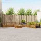 vidaXL - Bank loungeset - 8 zitplekken - Naturel - Massief Acacia Hout