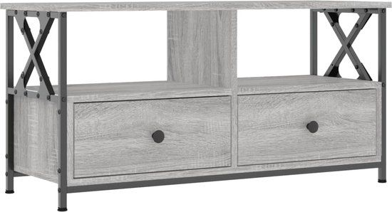 vidaXL Tv-meubel 90x33x45 cm bewerkt hout grijs sonoma eikenkleurig