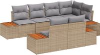 vidaXL Tuinbank Set Beige en Lichtgrijs