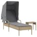 Prolenta Maison Exclusive - Ligbed met zonnedak en tafel, beige, van polyrotan