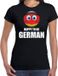 Bellatio Decorations Duitsland Happy to be German landen t-shirt met emoticon - zwart - dames - Duitsland landen shirt met Duitse vlag - EK / WK / Olympische spelen outfit / kleding S