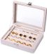 Frebeauty Ringen/Oorbellen Organizer Tray met Transparante Deksel, 7 Vakken, Fluwelen Lade-inzetstuk, Sieraden Opbergdoos, Sieraden Display Case, Sieradendoos, Cadeau (Beige, 7 Vakken)