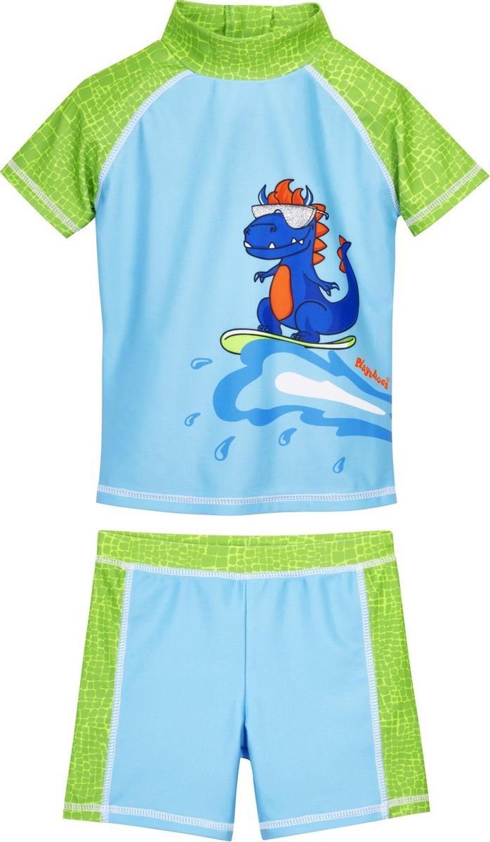 Playshoes badpak Dino jongens blauw/groen