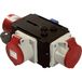 as - Schwabe MIXO Adapter / Stromverteiler RUHR – CEE-Stecker auf 2 CEE-Steckdosen und 1 Schuko Steckdose – Robuster Baustellen Starkstrom-Verteiler – IP44 – Made in EU I 60833