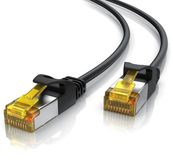 Primewire LAN-kabel CAT 7, ultradun, 10 Gbit/s, RJ45 netwerkkabel, U/FTP PIMF afscherming, vergulde contacten, koperen geleiders, 4 mm buitenmantel, patchkabel, 3 meter, zwart