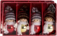 IKO Pendentifs de Noël Ornements - Poupées - 8 pièces - Coloré - Bois - 7 cm