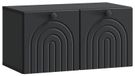 Support mural meuble TV Noir 59,5 x 31 x 30 cm Bois transformé