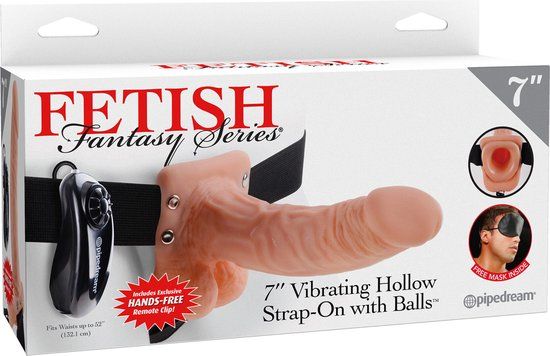 Fetish Fantasy Pipedream Fetish Fantasy Vibrating Hollow Strap-On with Balls 7 Inch Skin