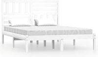vidaXL Bedframe massief grenenhout wit 140x190 cm