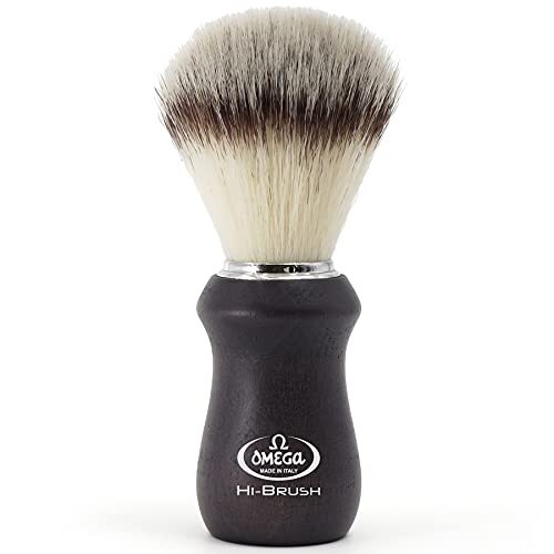 Omega Brocha de Afeitar Pelo Sintético"Hi Brush" Madera Negra