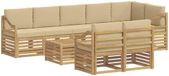vidaXL - Bank loungeset - Polyester - Wit en Beige
