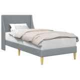 vidaXL Bedframe met hoofdeinde Lichtgrijs Stof 90 x 200 cm