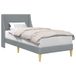 vidaXL Bedframe - Effen - met - hoofdeinde - Lichtgrijs - 100 - x - 200 - cm - Stof