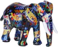 Merkloos / Sans marque Spaarpot - olifant - luxe kwaliteit - blauw - keramiek - 22 x 15 x 16 cm
