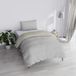 Italian Bed Linen Dekbedovertrek Set "Natural Doubleface effen kleur tas laken en kussensloop, lichtgrijs/crème, klein tweepersoonsbed