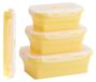 Boîte de conservation en silicone pliable de 500 ml, boîte à lunch, boîte à pain, récipient de conservation, jaune