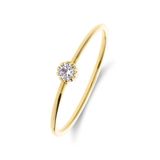 Lucardi Dames 9 karaat ring met zirkonia voor dames - Ring - 9 Karaat - Goudkleurig - 17 / 53 mm