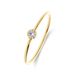 Lucardi Dames 9 karaat ring met zirkonia voor dames - Ring - 9 Karaat - Goudkleurig - 17 / 53 mm