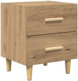 vidaXL Bedkast Artisan Eiken 40 x 35 x 47.5cm Bewerkt Hout