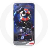 Maniacase Hoesje voor Huawei P8 Lite 2017 Formule 1 Pierre Gasly F1 Autocoureur Rood Blauw