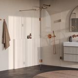 Brauer Void - Inloopdouche - Helder Glas - 110 x 200 cm - met Zijwand 40 cm - incl. Glascoating - PVD Koper Geborsteld