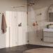Brauer Void - Inloopdouche - Helder Glas - 110 x 200 cm - met Zijwand 40 cm - incl. Glascoating - PVD Koper Geborsteld