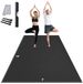 Latios Tapis de yoga XXL - Tapis de fitness et d'exercice - Antidérapant - Haute densité - Sac de transport et sangle de transport inclus - Pour yoga, Pilates et fitness - Extra large 3 x 1,8 m - Noir