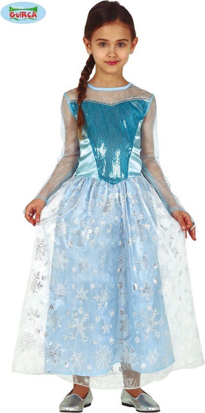 Fiestas Guirca Prinsessen Verkleed Jurk - Blauw - Meisjes - Maat 122/134