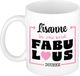 Bellatio Decorations Naam mok Lisanne - Lichtroze - Fabulous - Keramiek - 300 ml
