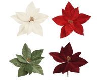 Everlands Poinsettia op clip polyester fluweel V